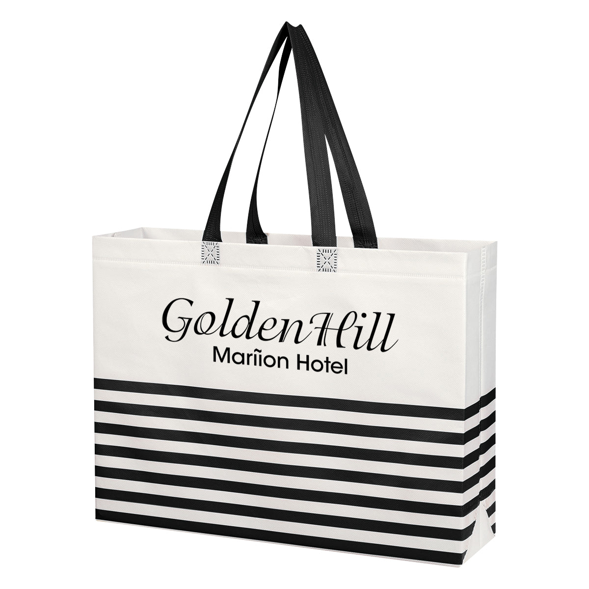 Non-Woven Horizontal Stripe Tote Bag