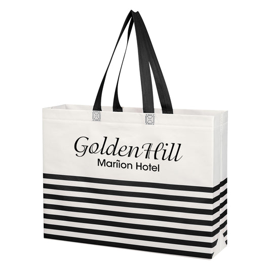 Non-Woven Horizontal Stripe Tote Bag