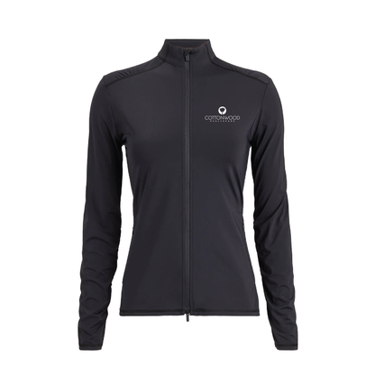 G/FORE Women's Silky Tech Nylon Ruched Full-Zip Layer Cottonwood