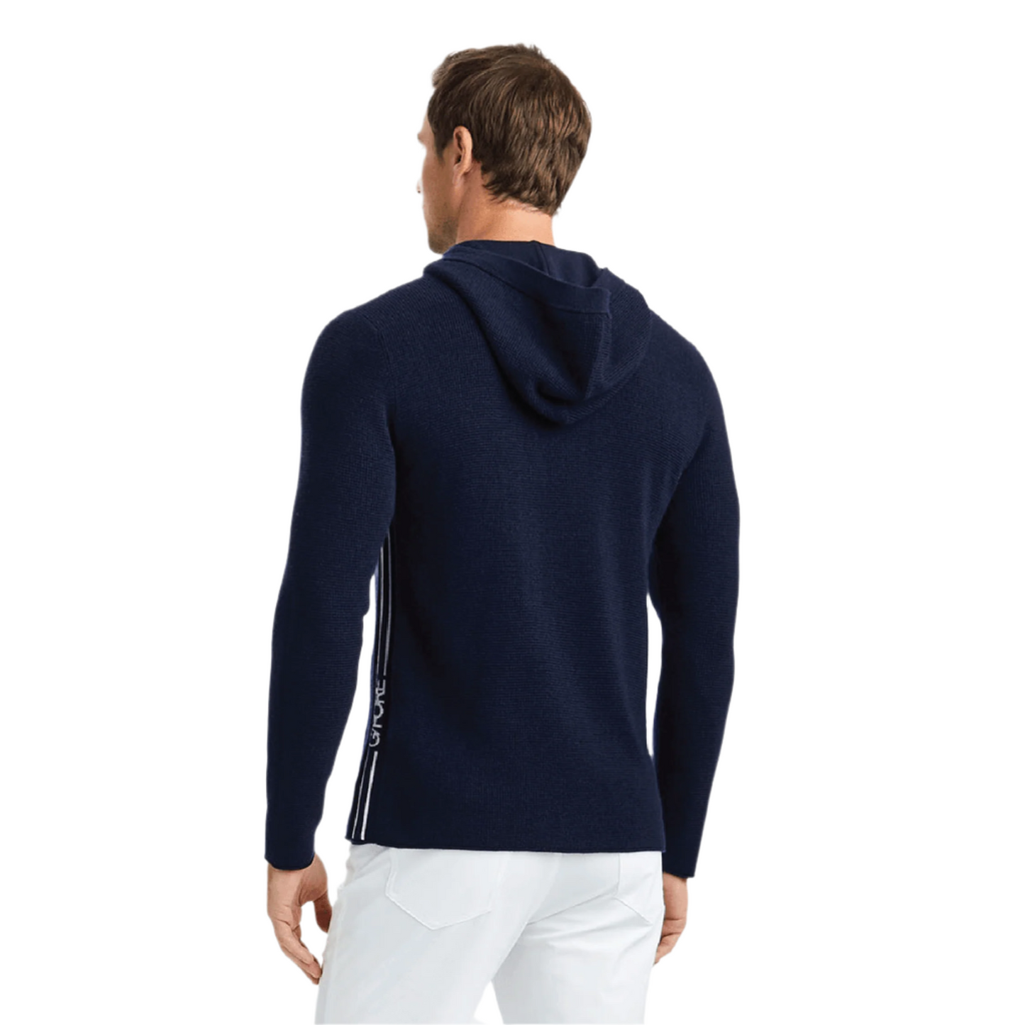 G/FORE Men's Waffle Stitch Merino Wool Hooded Sweater Villa