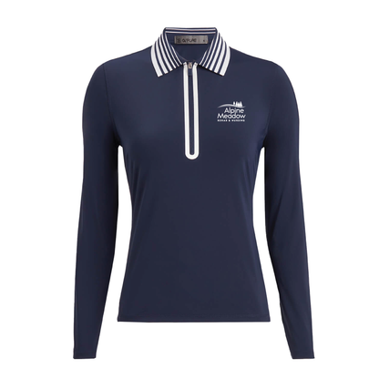 G/FORE Women's Silky Tech Nylon Quarter-Zip Polo Alpine Meadow
