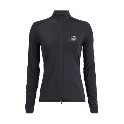 G/FORE Women's Silky Tech Nylon Ruched Full-Zip Layer Alpine Meadow