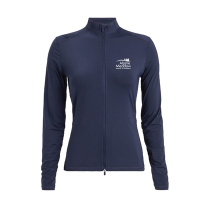G/FORE Women's Silky Tech Nylon Ruched Full-Zip Layer Alpine Meadow