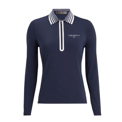 G/FORE Women's Silky Tech Nylon Quarter-Zip Polo Larchwood
