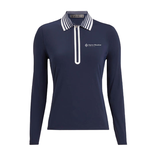 G/FORE Women's Silky Tech Nylon Quarter-Zip Polo Alpine Meadow