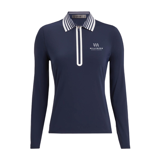 G/FORE Women's Silky Tech Nylon Quarter-Zip Polo Millcreek