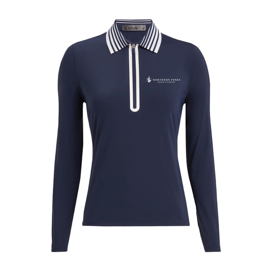 G/FORE Women's Silky Tech Nylon Quarter-Zip Polo Northern Pines