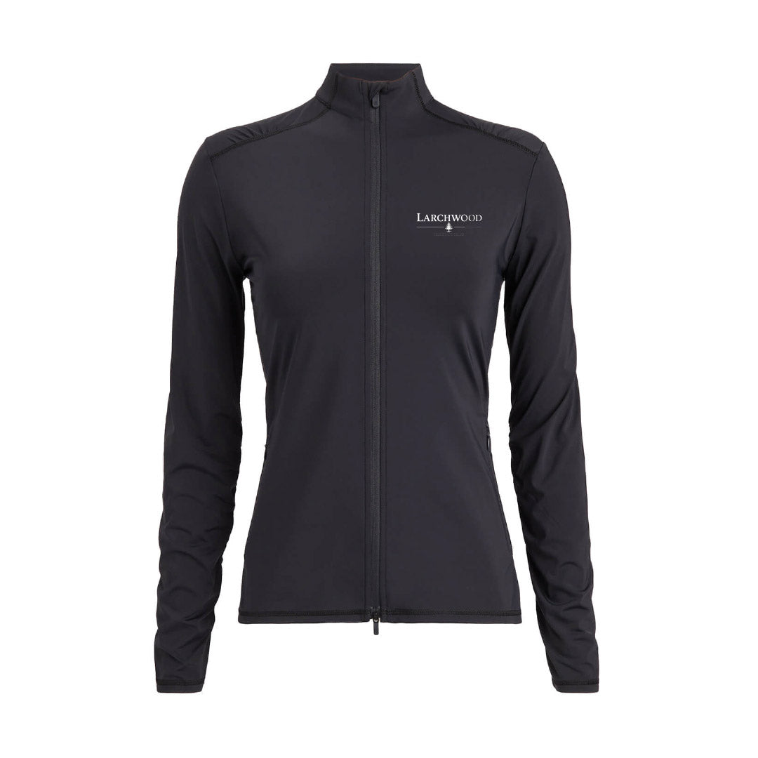 G/FORE Women's Silky Tech Nylon Ruched Full-Zip Layer Larchwood