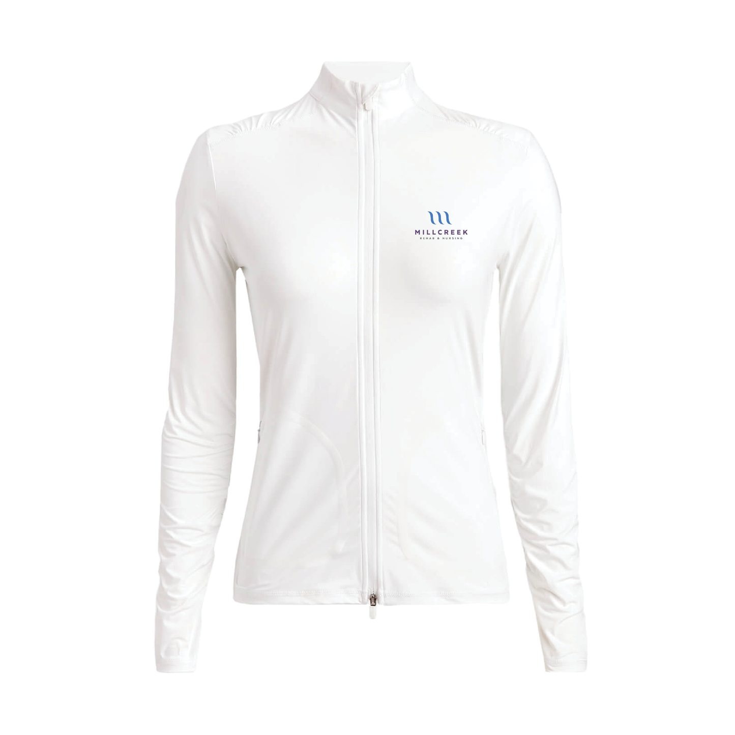 G/FORE Women's Silky Tech Nylon Ruched Full-Zip Layer Millcreek