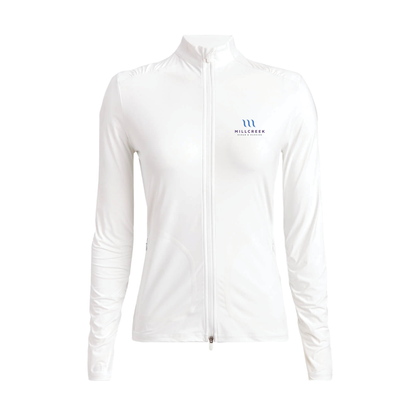 G/FORE Women's Silky Tech Nylon Ruched Full-Zip Layer Millcreek