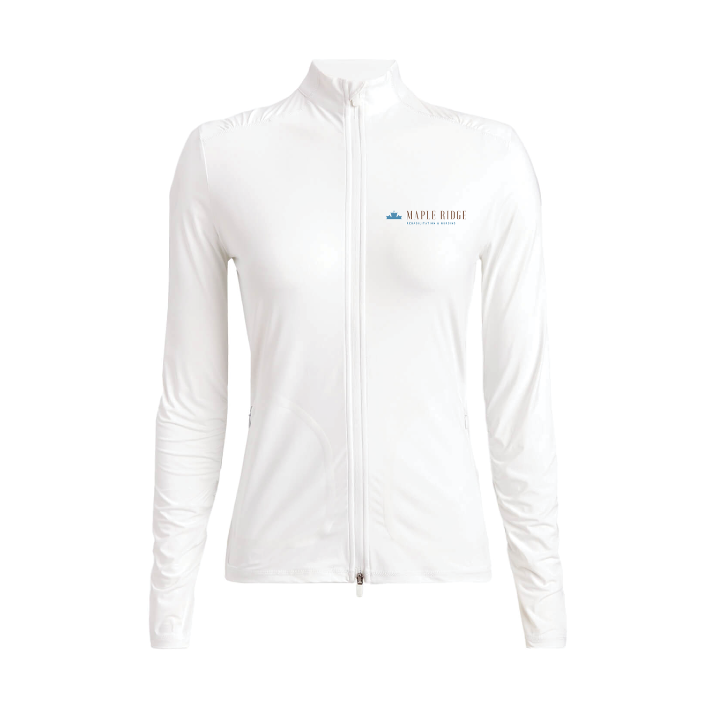 G/FORE Women's Silky Tech Nylon Ruched Full-Zip Layer Maple Ridge