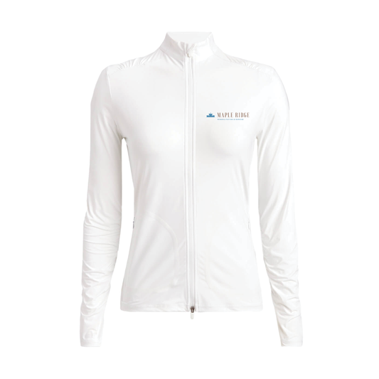 G/FORE Women's Silky Tech Nylon Ruched Full-Zip Layer Maple Ridge