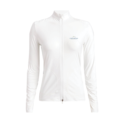 G/FORE Women's Silky Tech Nylon Ruched Full-Zip Layer Crestwood