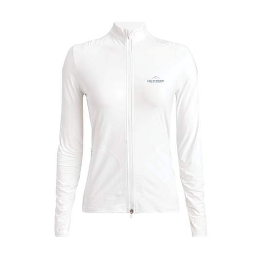 G/FORE Women's Silky Tech Nylon Ruched Full-Zip Layer Crestwood