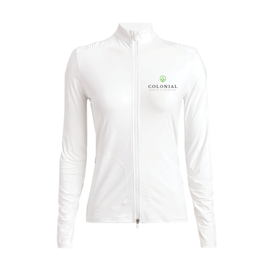 G/FORE Women's Silky Tech Nylon Ruched Full-Zip Layer Colorado