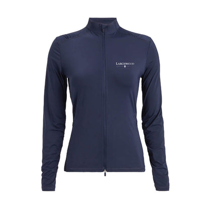 G/FORE Women's Silky Tech Nylon Ruched Full-Zip Layer Larchwood