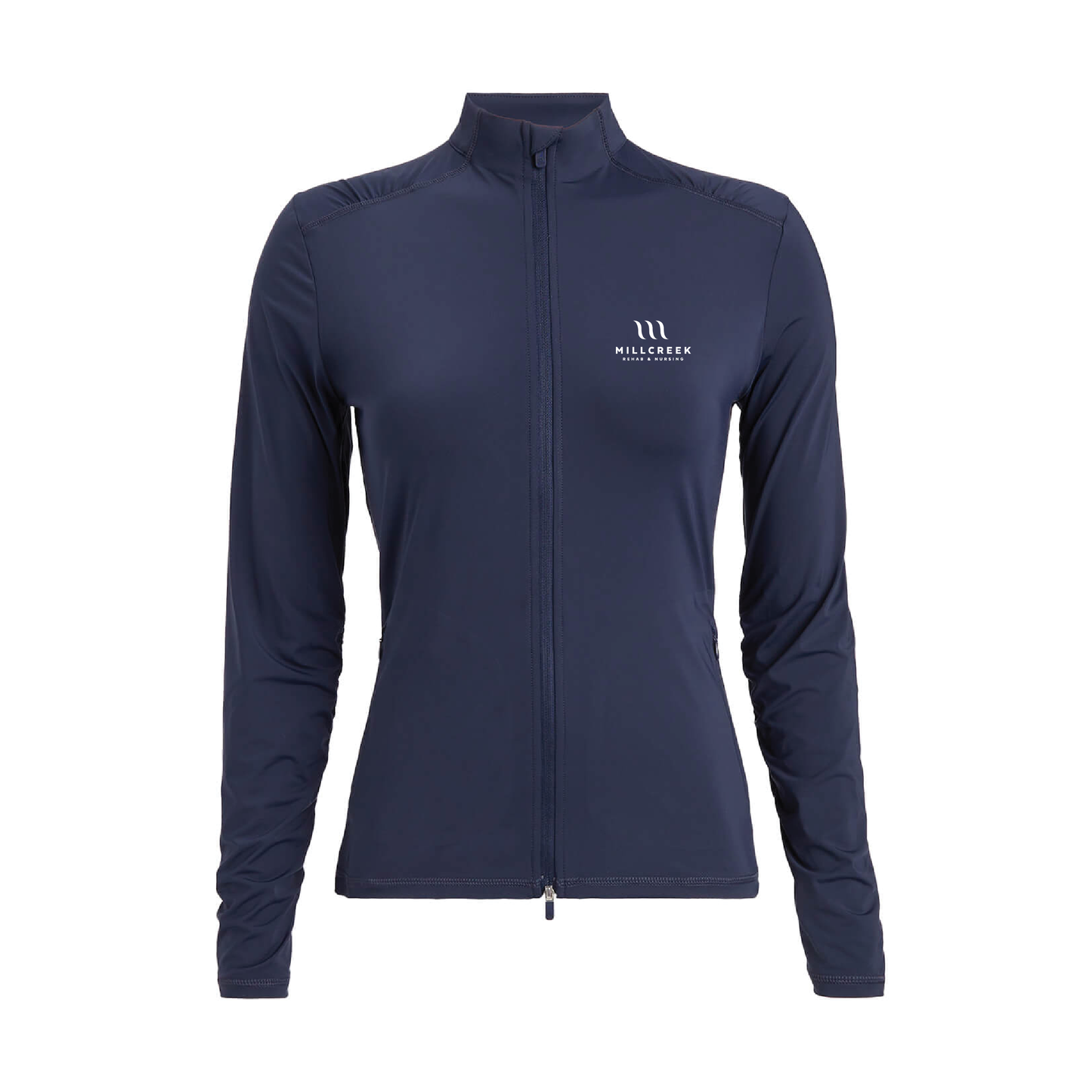 G/FORE Women's Silky Tech Nylon Ruched Full-Zip Layer Millcreek