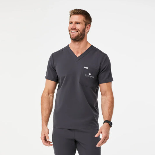 Leon Three-Pocket Scrub Top Cottonwood