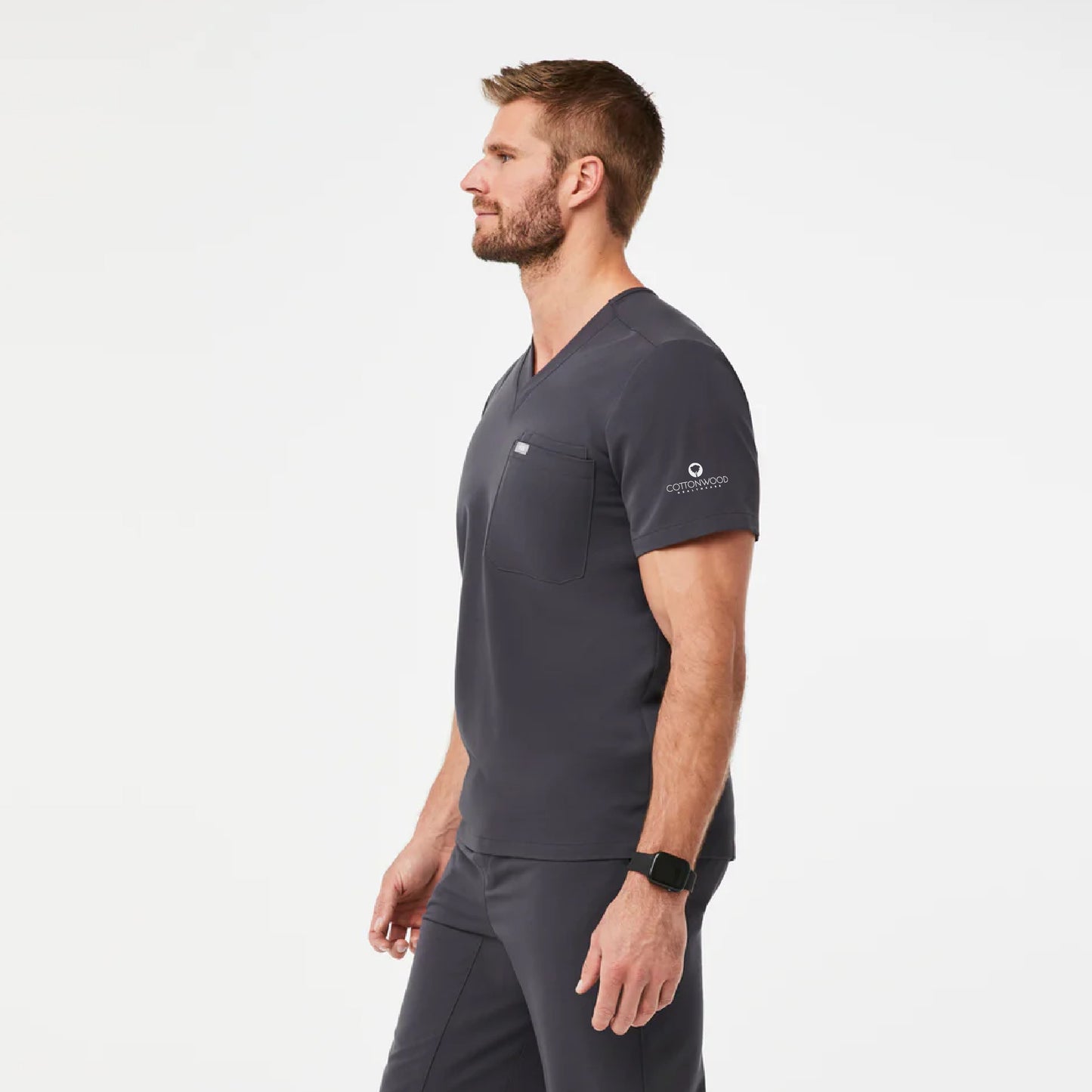 Leon Three-Pocket Scrub Top Cottonwood