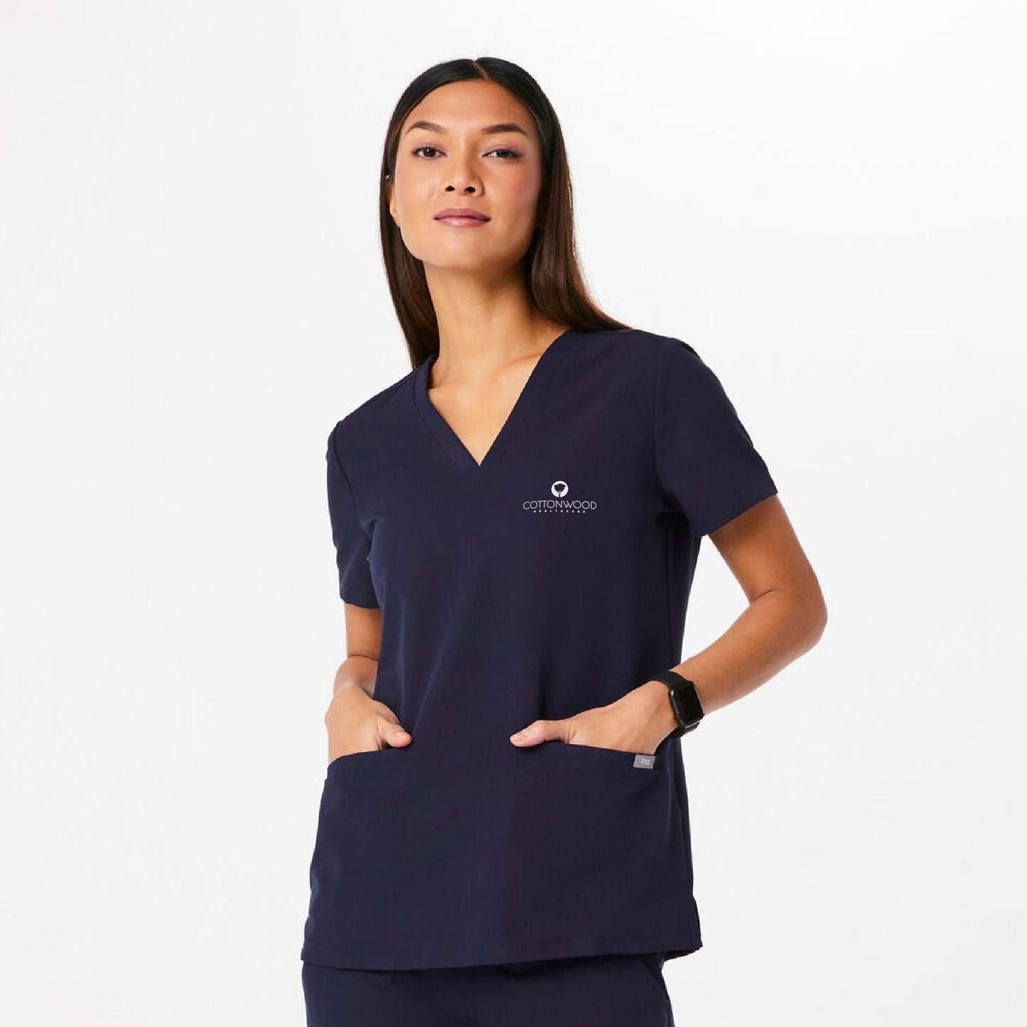 Casma Three-Pocket Scrub Top Cottonwood