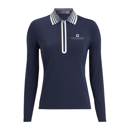 G/FORE Women's Silky Tech Nylon Quarter-Zip Polo Cottonwood
