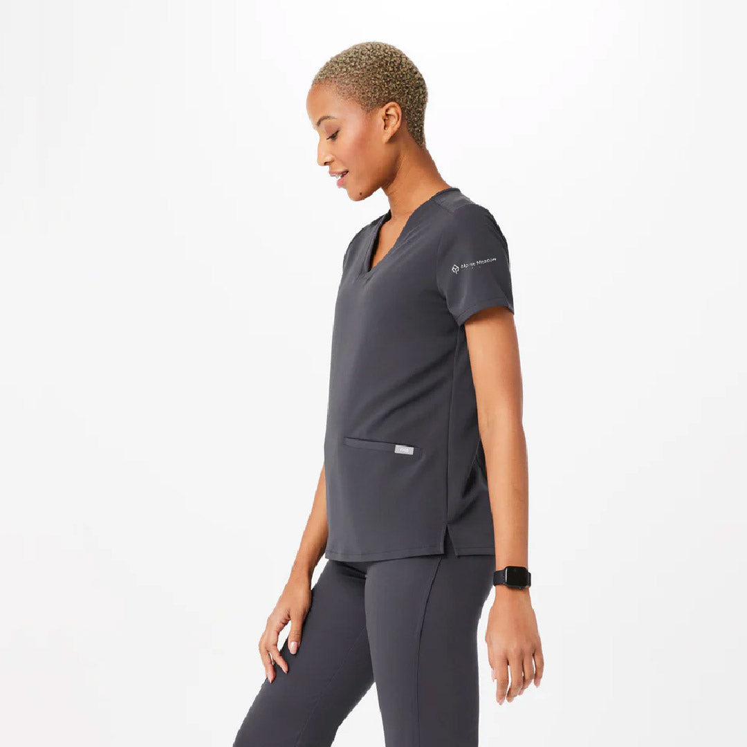 Casma Three-Pocket Scrub Top Alpine Meadow